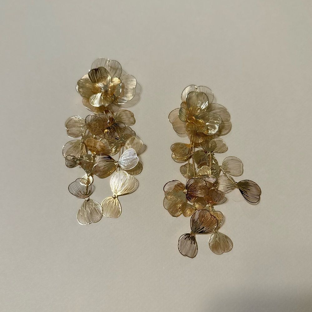 Flower drop earrings N680 - Picture 2 of 5